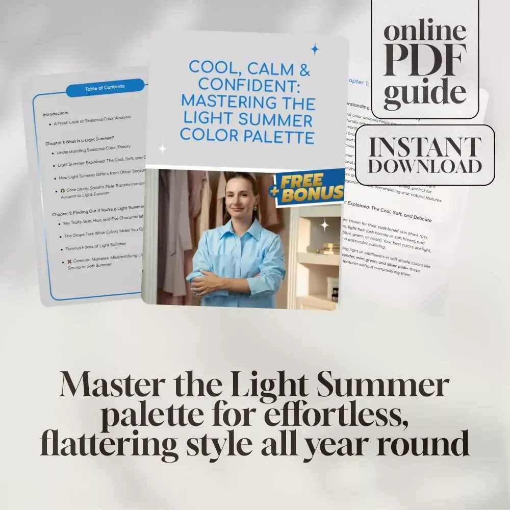 Cool, Calm & Confident: Mastering the Light Summer Color Palette | Light Summer Color Analysis Guide | Digital Style eBook
