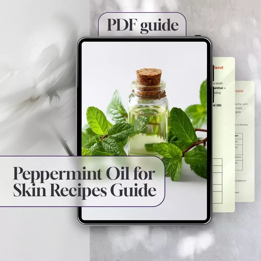 Peppermint Oil Guide to Clear, Healthy Skin | Digital Skincare Guide for All Skin Types | Peppermint Oil for Skin Recipes, Tips & Tracker
