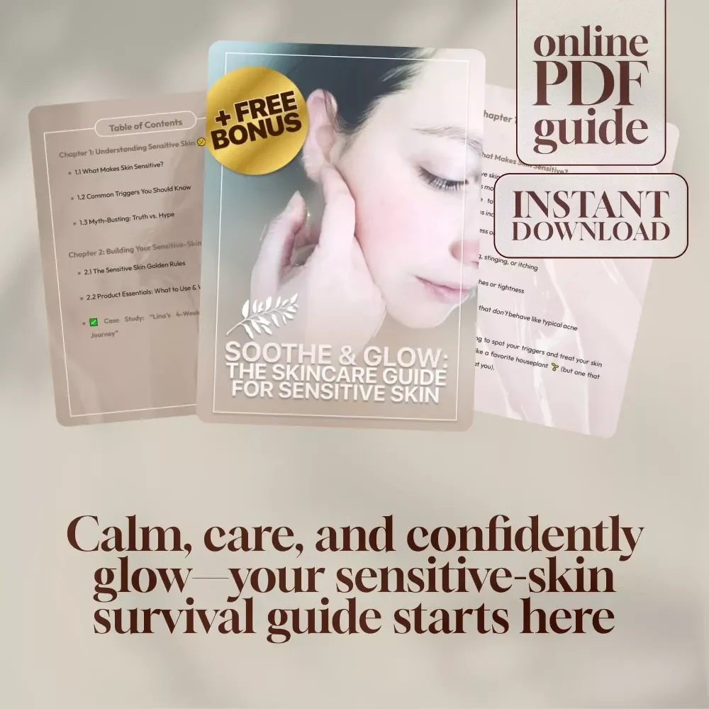 Soothe & Glow: The Skincare Guide for Sensitive Skin | Best Skincare for Sensitive Skin eBook, Digital Download Guide, Skin Routine Checklist