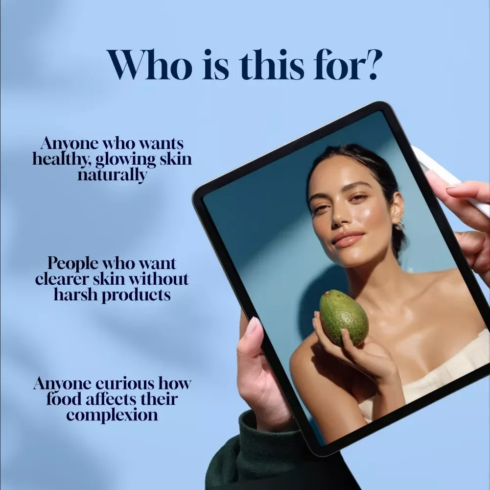 A Simple Food Guide To Radiant Glowing Skin | eBook for Glowing Skin Food Tips, Clear Skin Meal Plans & Superfoods for Radiance