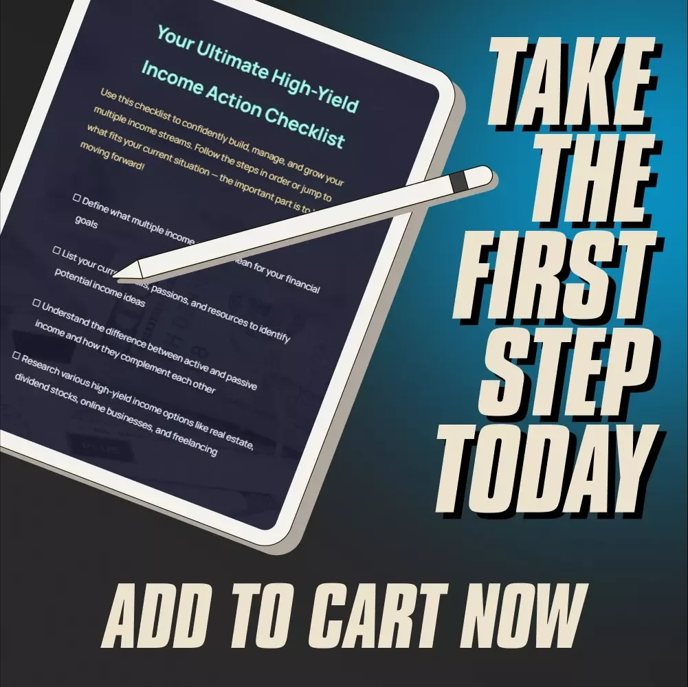 Your Ultimate High-Yield Income Action Checklist | Digital Download for Multiple Income Strategies, Passive Income Planning, and SMART Goal Setting