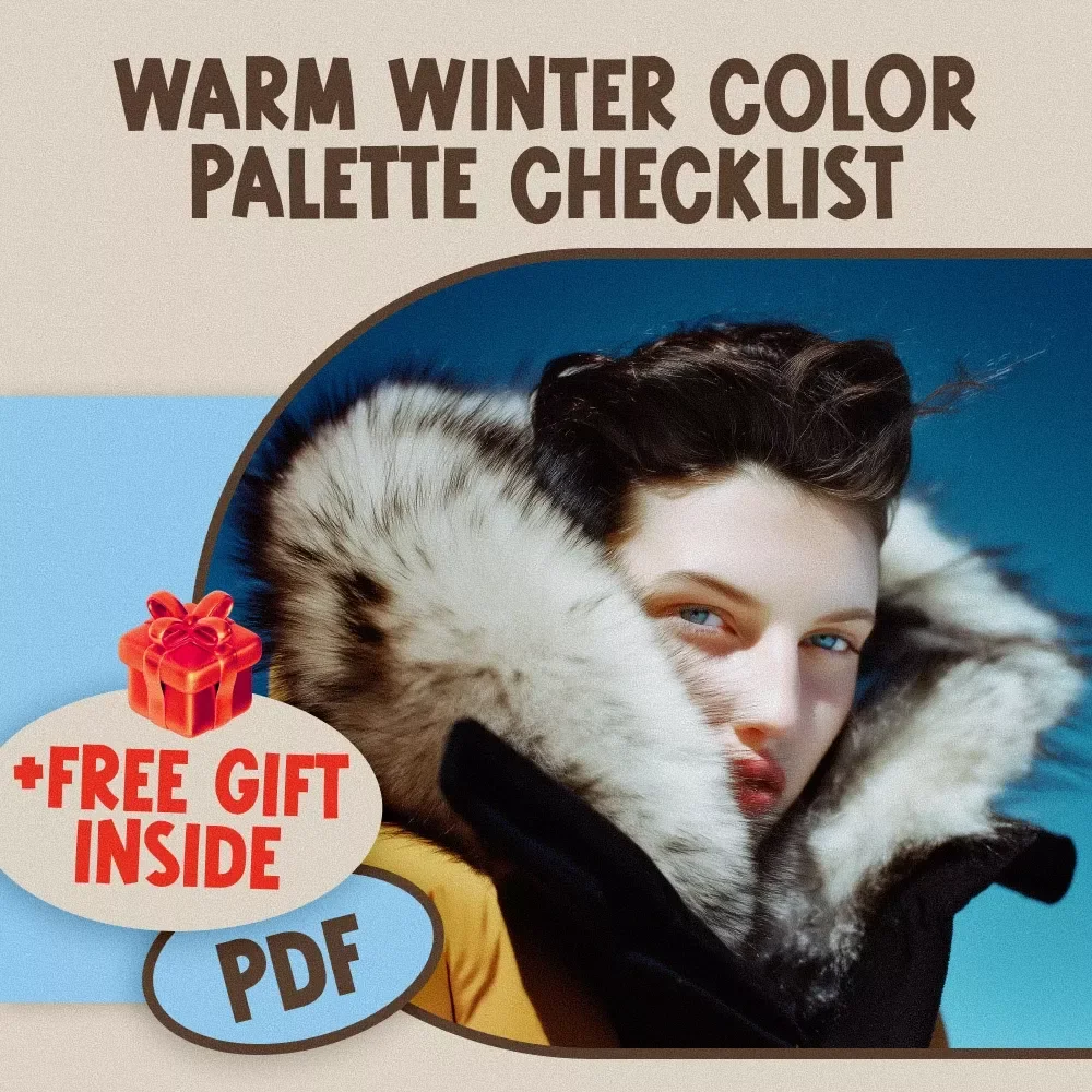 Warm Winter Color Palette Checklist | Digital Download Wardrobe & Makeup Guide for Warm Undertones | Seasonal Color Analysis for Style Confidence