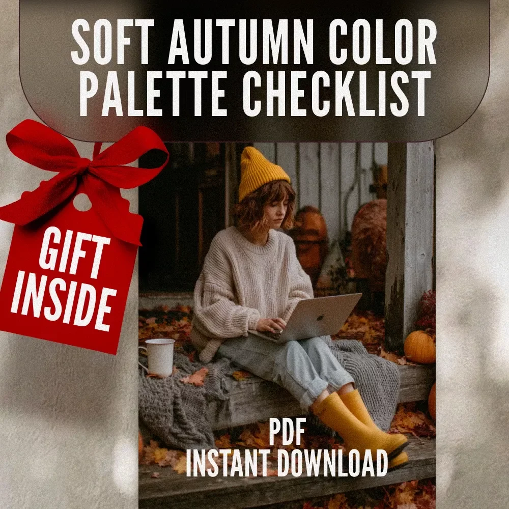 Soft Autumn Color Palette Checklist | Warm Muted Fall Tones | Printable Digital Download for Seasonal Color Analysis
