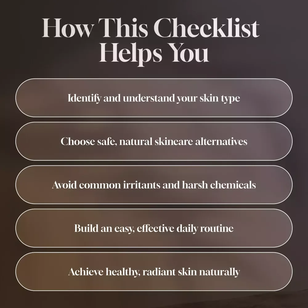 Best Natural Skincare Checklist | Skincare Guide for Glowing Skin | Natural Beauty Routine PDF | Clean Beauty Checklist Download