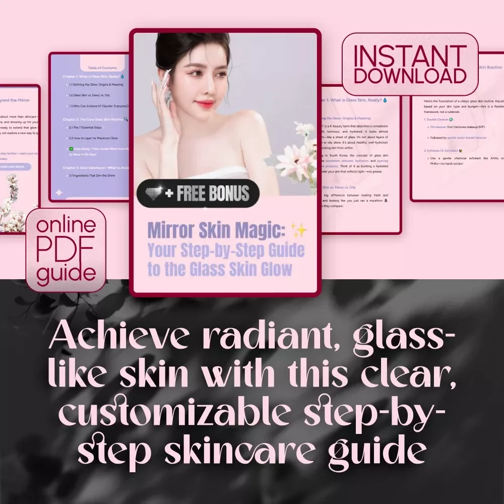 Mirror Skin Magic: Your Step-by-Step Guide to the Glass Skin Glow | Digital eBook + Glass Skin Routine Checklist | K-Beauty Glow Guide