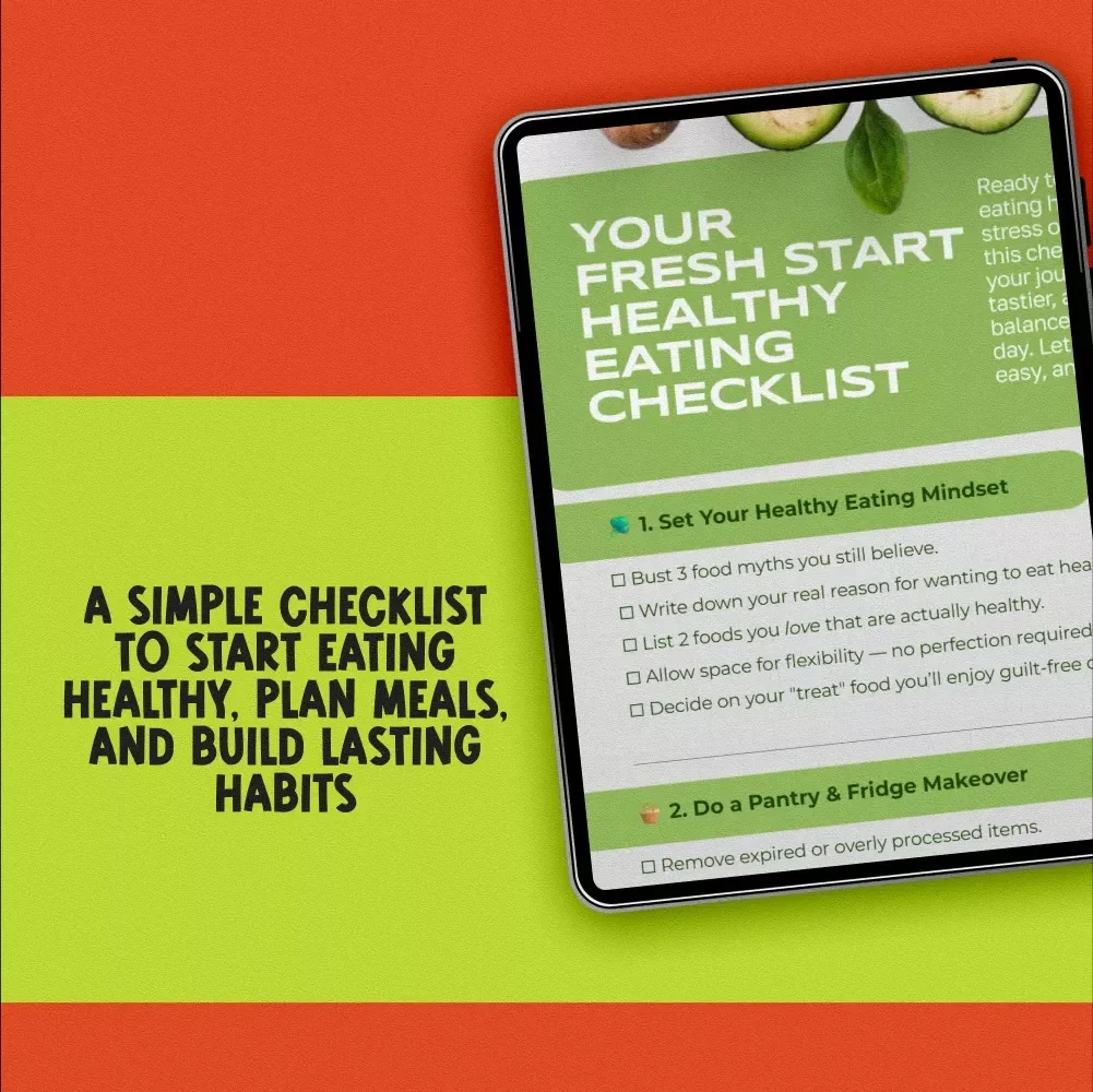 Your Fresh Start Healthy Eating Checklist | Printable Digital Download for Beginners | How to Start Eating More Healthy Guide