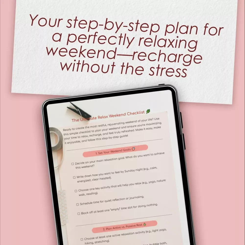 The Ultimate Relax Weekend Checklist | Digital Download | Self-Care Guide | Recharge & Unwind Planner | Mindfulness Checklist