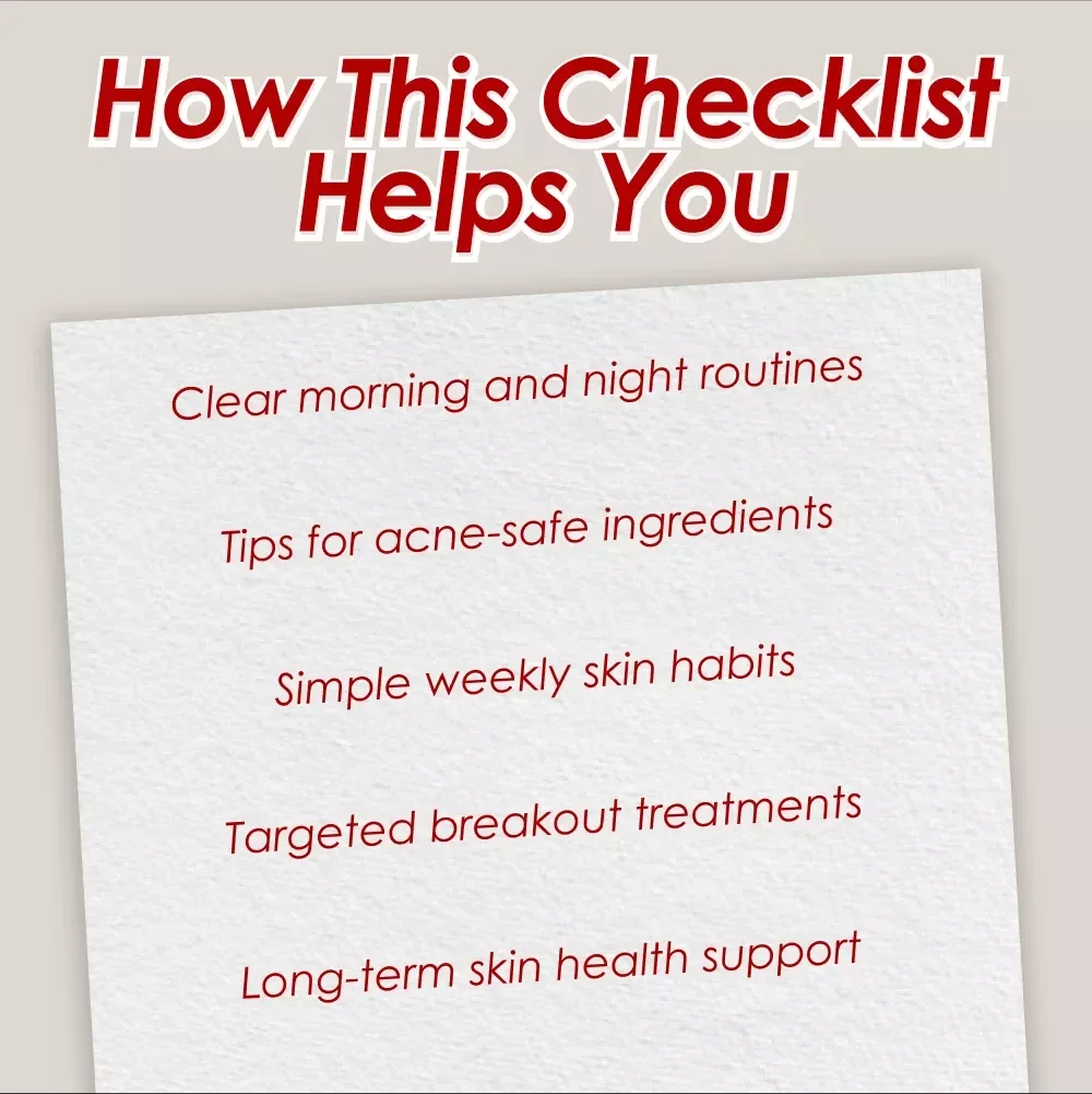 The Acne Attack Plan: Your Clear-Skin Checklist | Printable Skincare Routine for Acne | Digital Download Guide