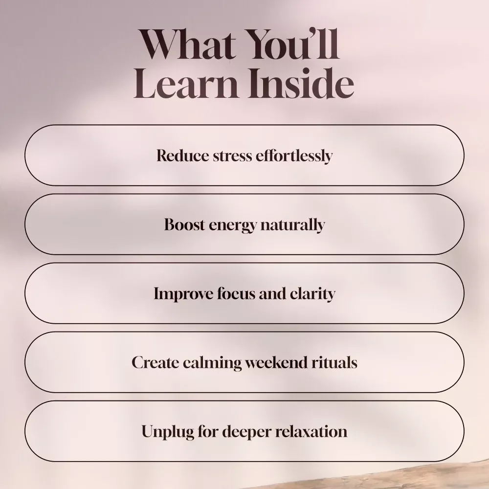 A Simple Guide To Finding Zen And Rest On Weekends | Digital eBook for Relaxation & Mindfulness | Weekend Relaxation Tips & Strategies