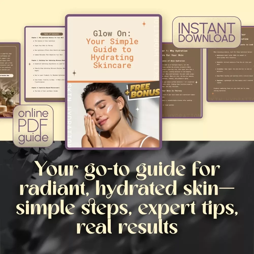 Glow On: Your Simple Guide to Hydrating Skincare – Digital Guide for Glowing Skin, Hydrating Skincare Routine PDF, Self-Care eBook, Skincare Checklist