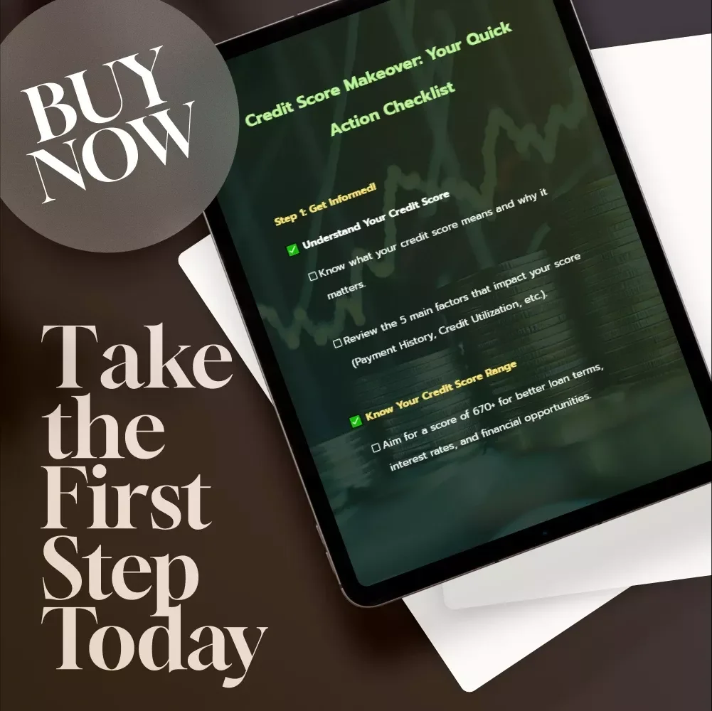 Credit Score Makeover: Your Quick Action Checklist | Fix Your Credit Score Fast | Instant Download PDF