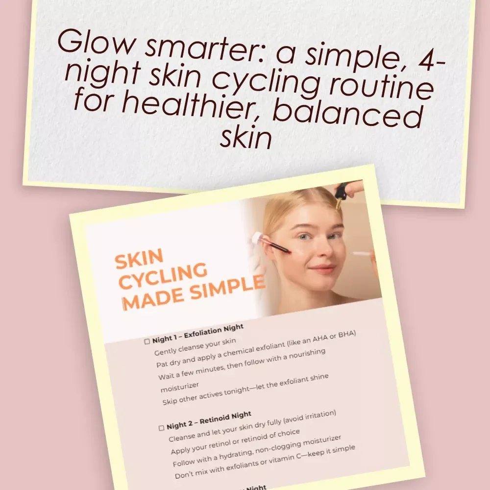 Skin Cycling Made Simple – Skincare Checklist for Beginners | Digital Download Skin Cycling Routine Tracker