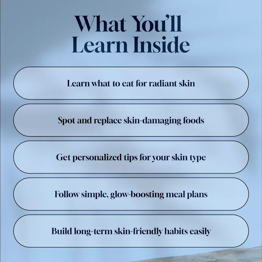 A Simple Food Guide To Radiant Glowing Skin | eBook for Glowing Skin Food Tips, Clear Skin Meal Plans & Superfoods for Radiance