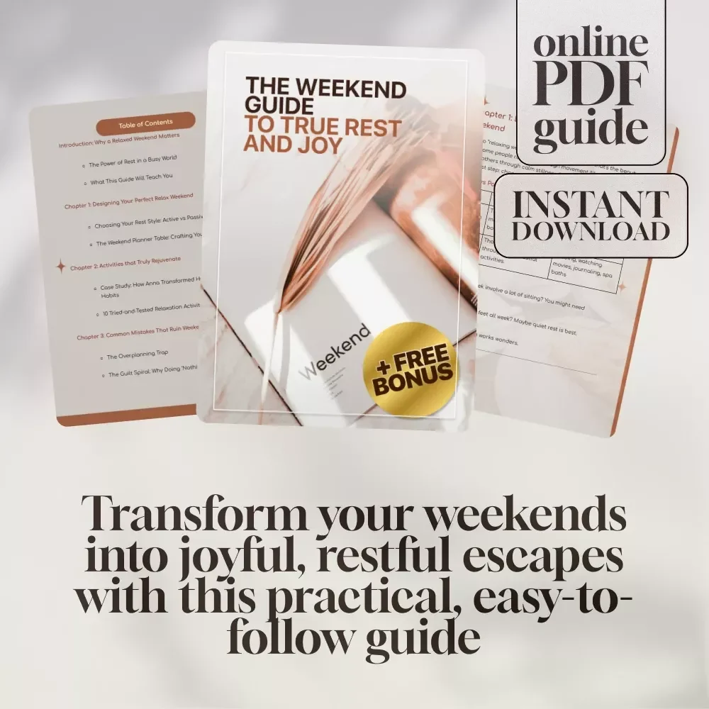 The Weekend Guide to True Rest and Joy | Digital Relax Weekend Planner | Self-Care eBook | Mindful Weekend Activities