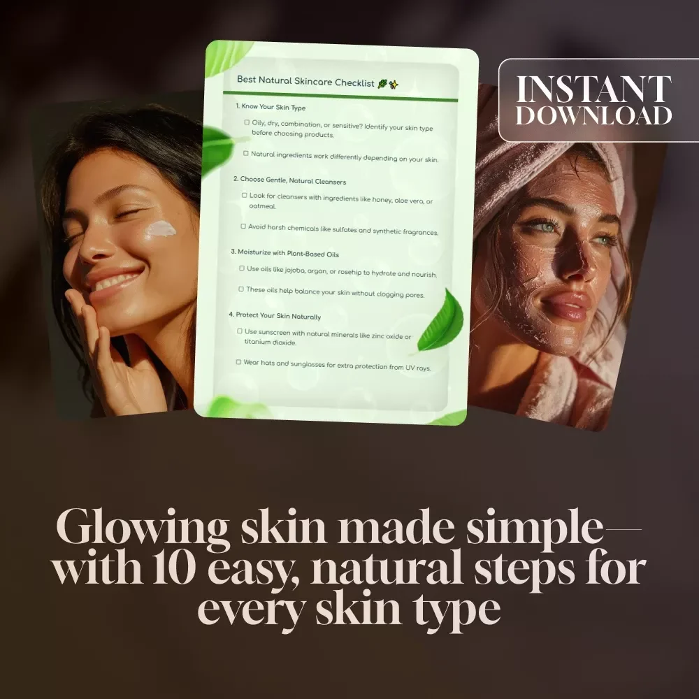 Best Natural Skincare Checklist | Skincare Guide for Glowing Skin | Natural Beauty Routine PDF | Clean Beauty Checklist Download