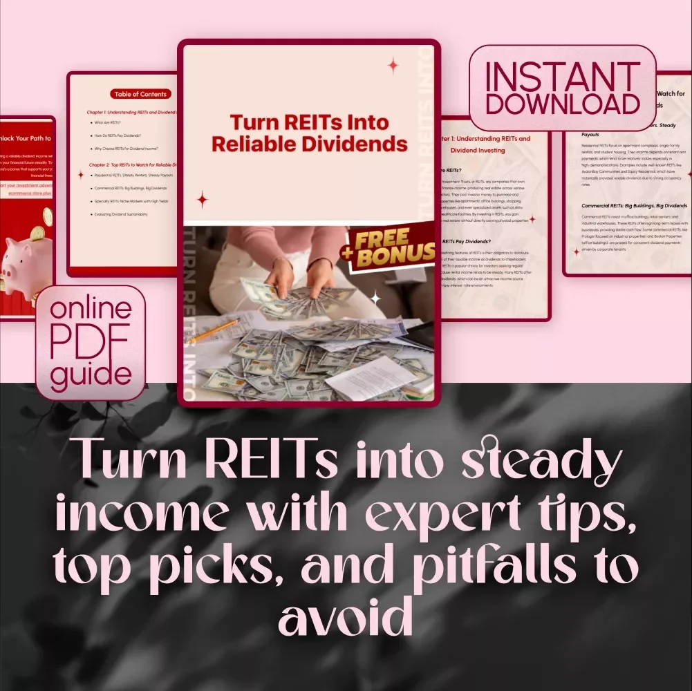 Turn REITs Into Reliable Dividends | Best REITs for Dividends Guide | Digital Download for Passive Income Investors
