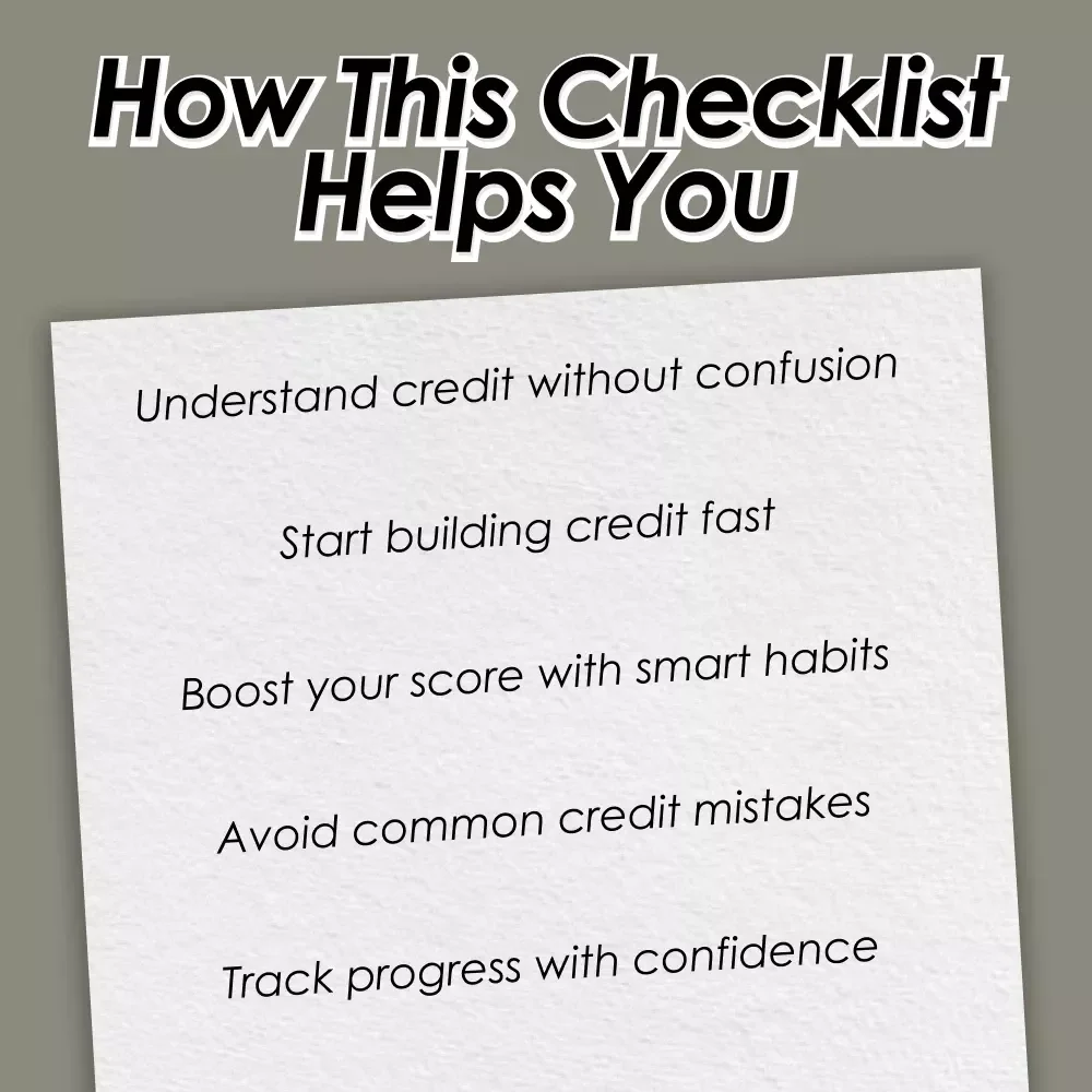 Credit-Building Checklist: From Zero to Hero! | How to Build Credit with No Credit History | Instant Digital Download