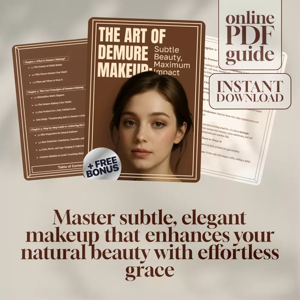 The Art of Demure Makeup: Subtle Beauty, Maximum Impact | Minimalist Makeup Guide | Digital Download eBook for Natural, Soft Glam Look