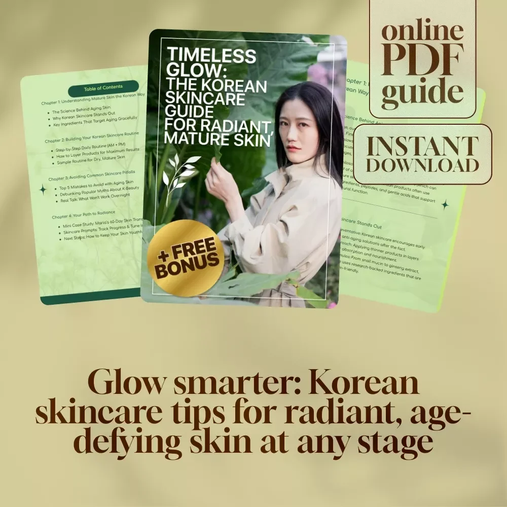 Timeless Glow: The Korean Skincare Guide for Radiant, Mature Skin | Best Korean Skincare for Mature Skin | Digital Skincare eBook & Routine Checklist