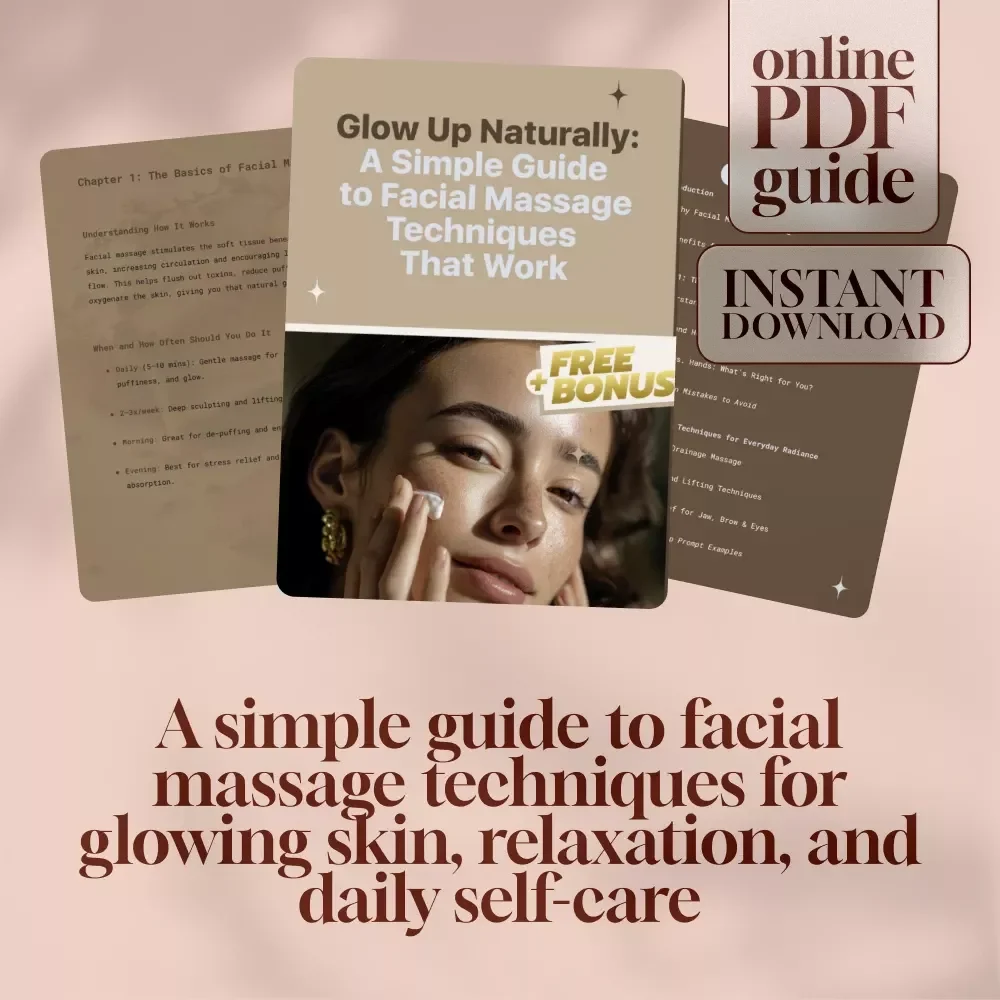 Glow Up Naturally: A Simple Guide to Facial Massage Techniques That Work | eBook & Printable Guide for Radiant Skin, Self-Care & Relaxation | Learn Methods of Facial Massage at Home