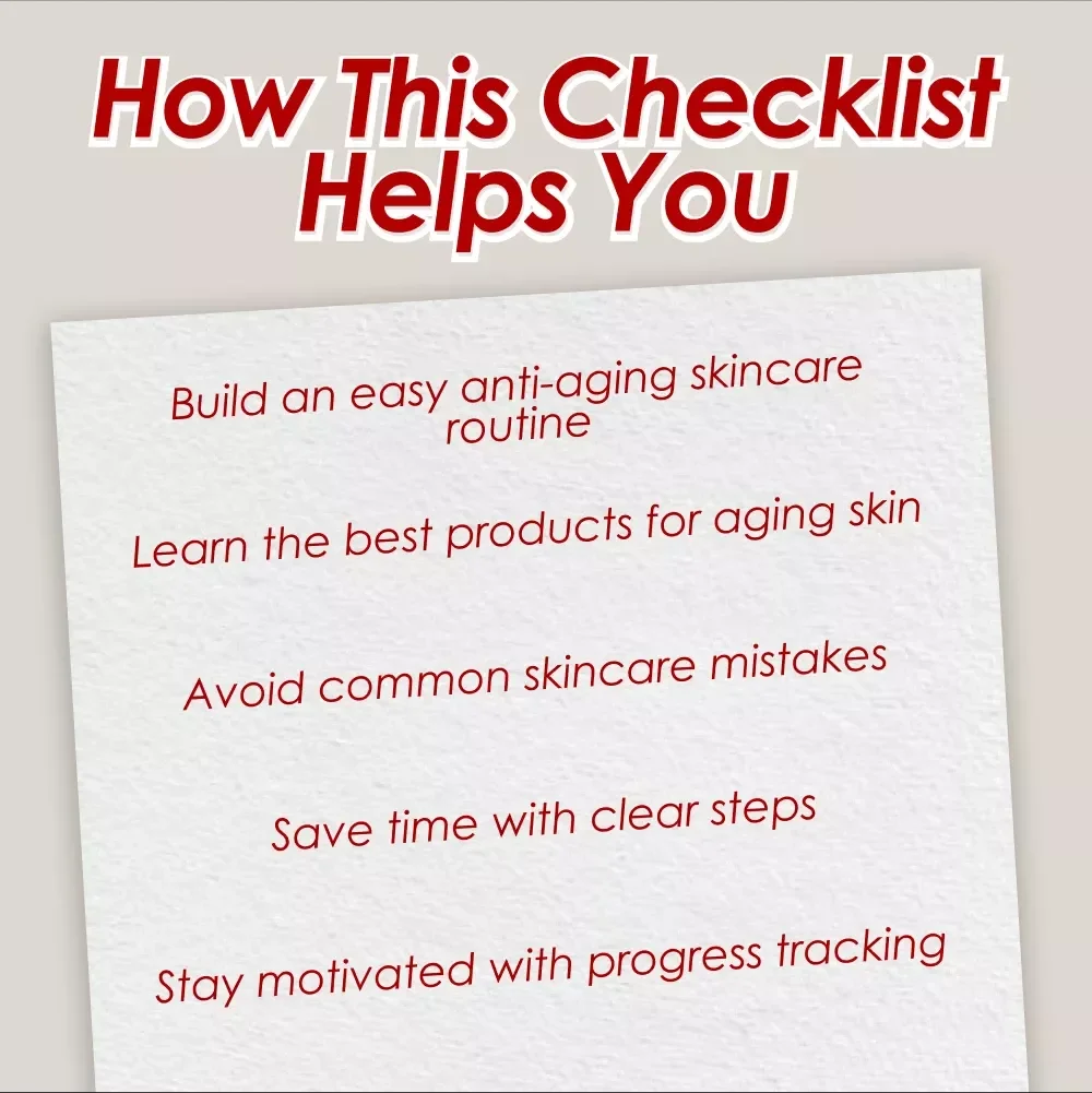 Ageless Glow-Up Checklist | Printable Skincare Routine for Radiant Aging Skin | Digital Download Guide for Best Skincare for Aging Skin