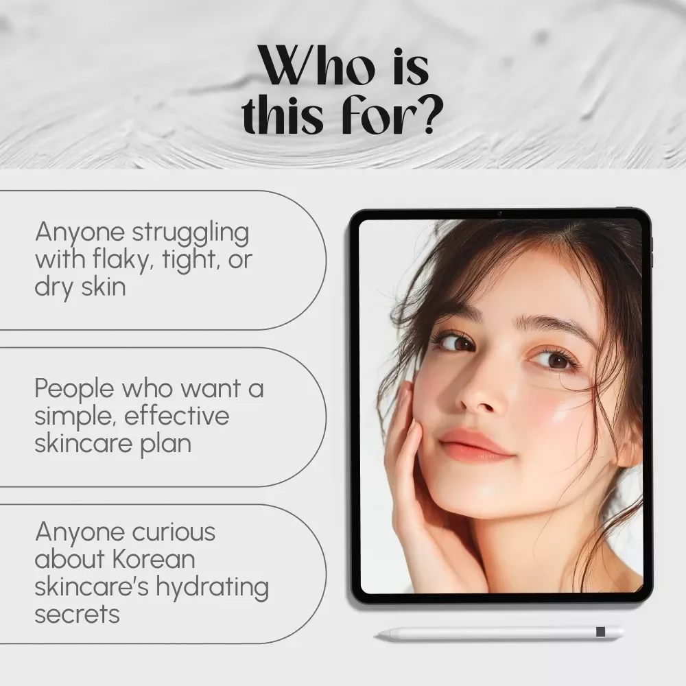 Glow & Hydrate: The Ultimate Korean Skincare Guide for Dry Skin | Best Korean Skincare for Dry Skin Routine eBook | Hydrating K-Beauty Digital Download