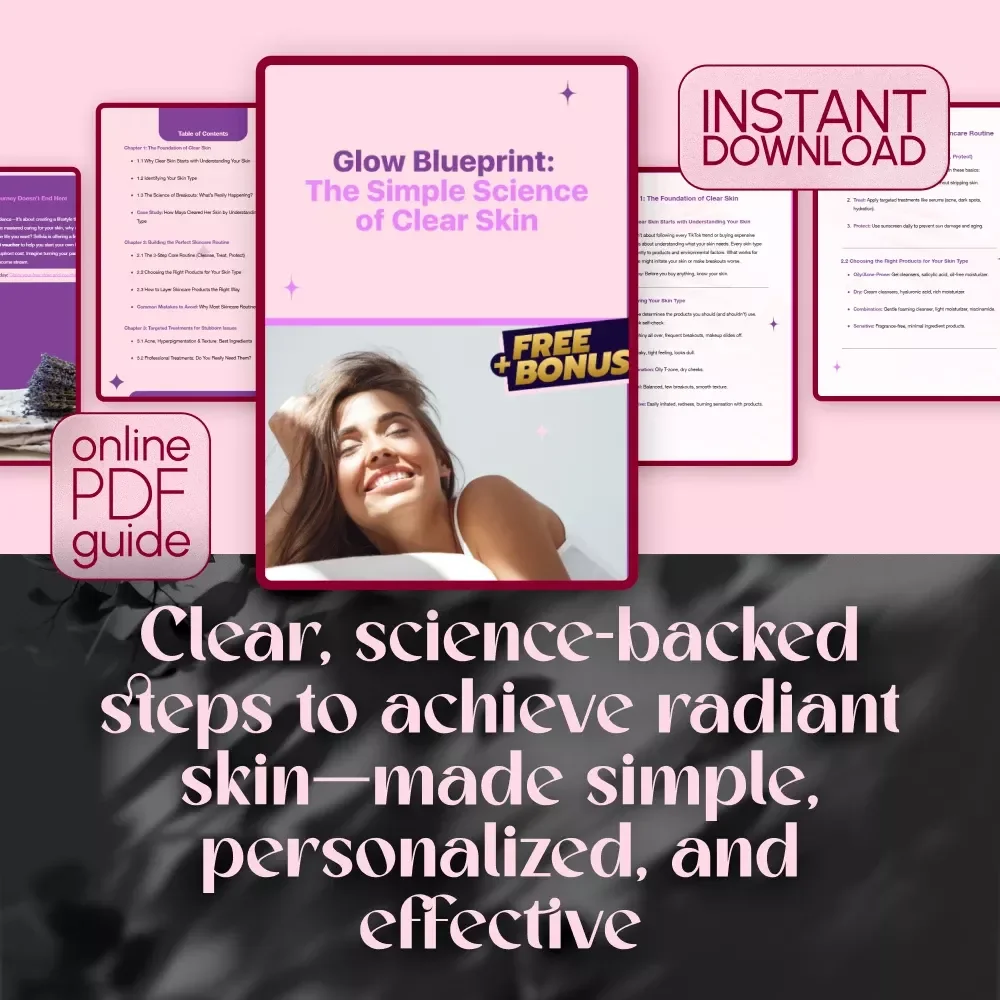 Glow Blueprint: The Simple Science of Clear Skin | Best Skincare for Clear Skin Guide | Clear Skin eBook & Skincare Routine Checklist