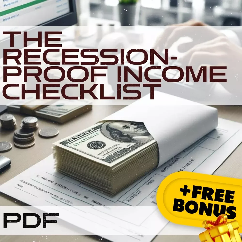 The Recession-Proof Income Checklist – How to Diversify Income in Recession | Digital Download