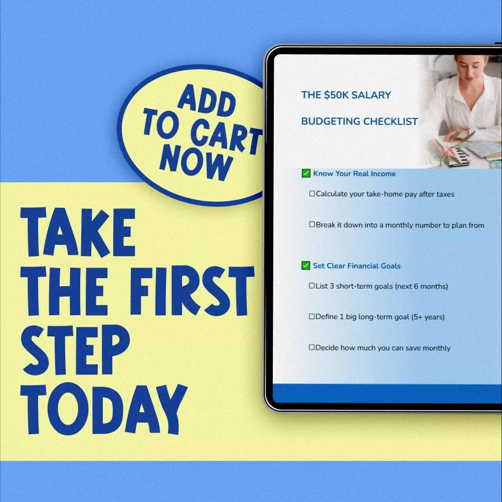 The $50K Salary Budgeting Checklist – How to Budget a 50K Salary – Instant Digital Download – Personal Finance Planner – Money Management Tool
