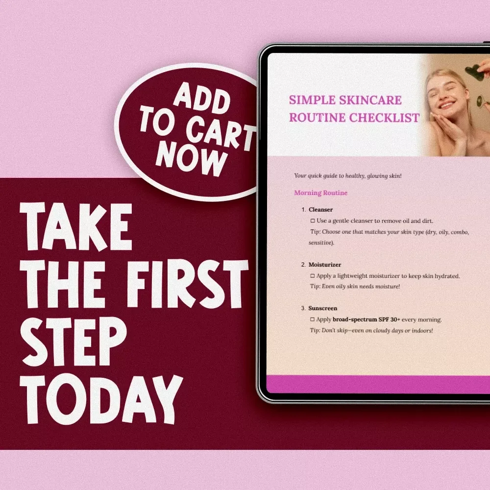 Simple Skincare Routine Checklist | Printable Skincare PDF | Minimalist Daily Skin Care Guide for All Skin Types | Digital Download