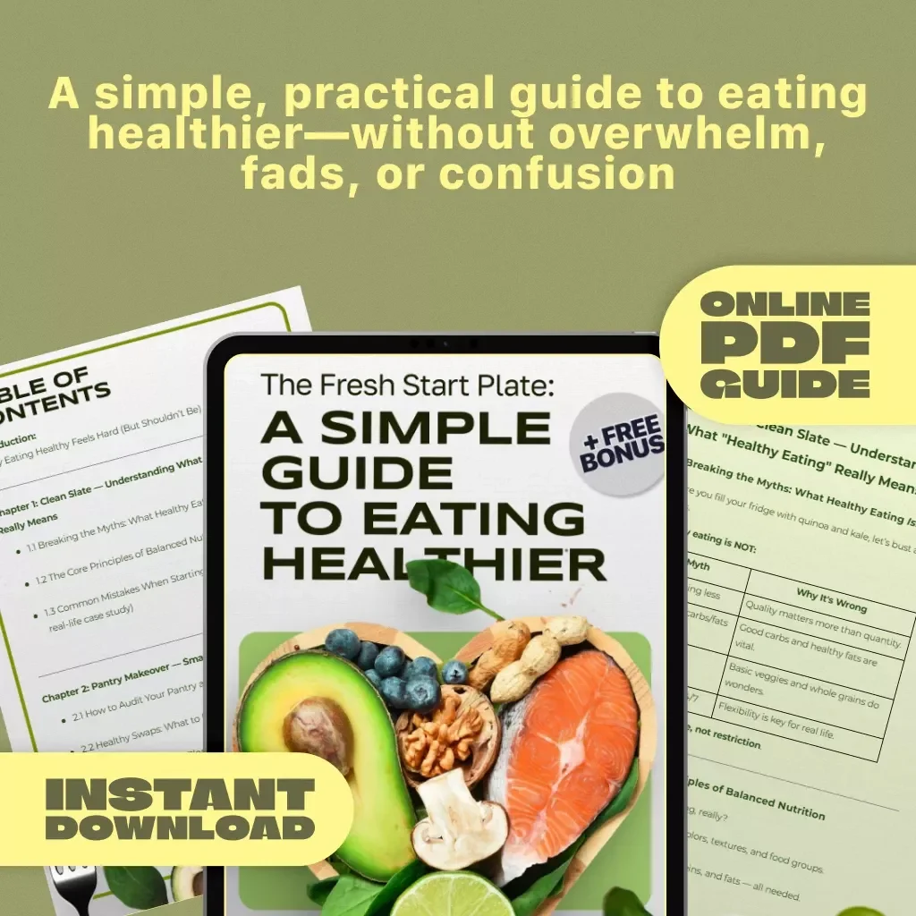 The Fresh Start Plate: A Simple Guide to Eating Healthier | Digital Download | How to Start Eating More Healthy | Nutrition & Meal Planning PDF