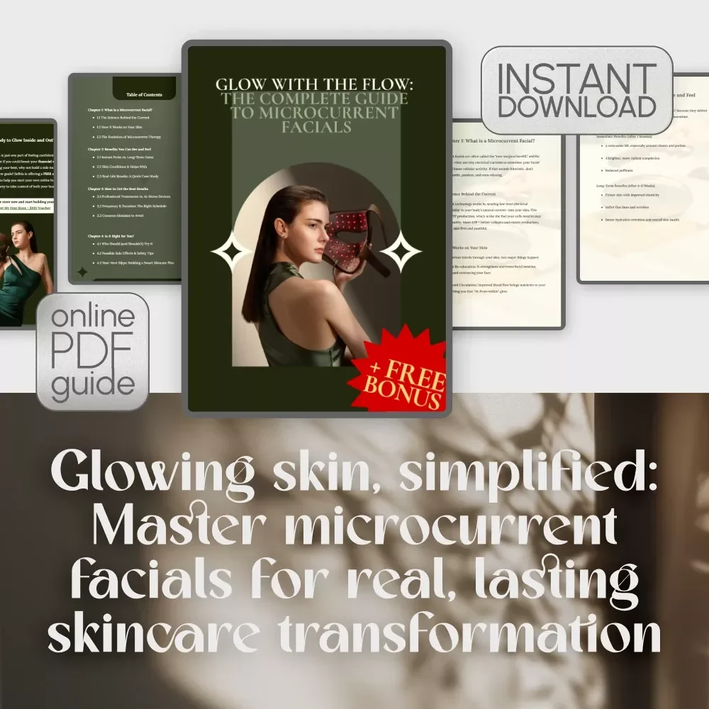 Glow with the Flow: The Complete Guide to Microcurrent Facials | Digital Skincare Guide | Microcurrent Facial Benefits eBook for Glowing Skin