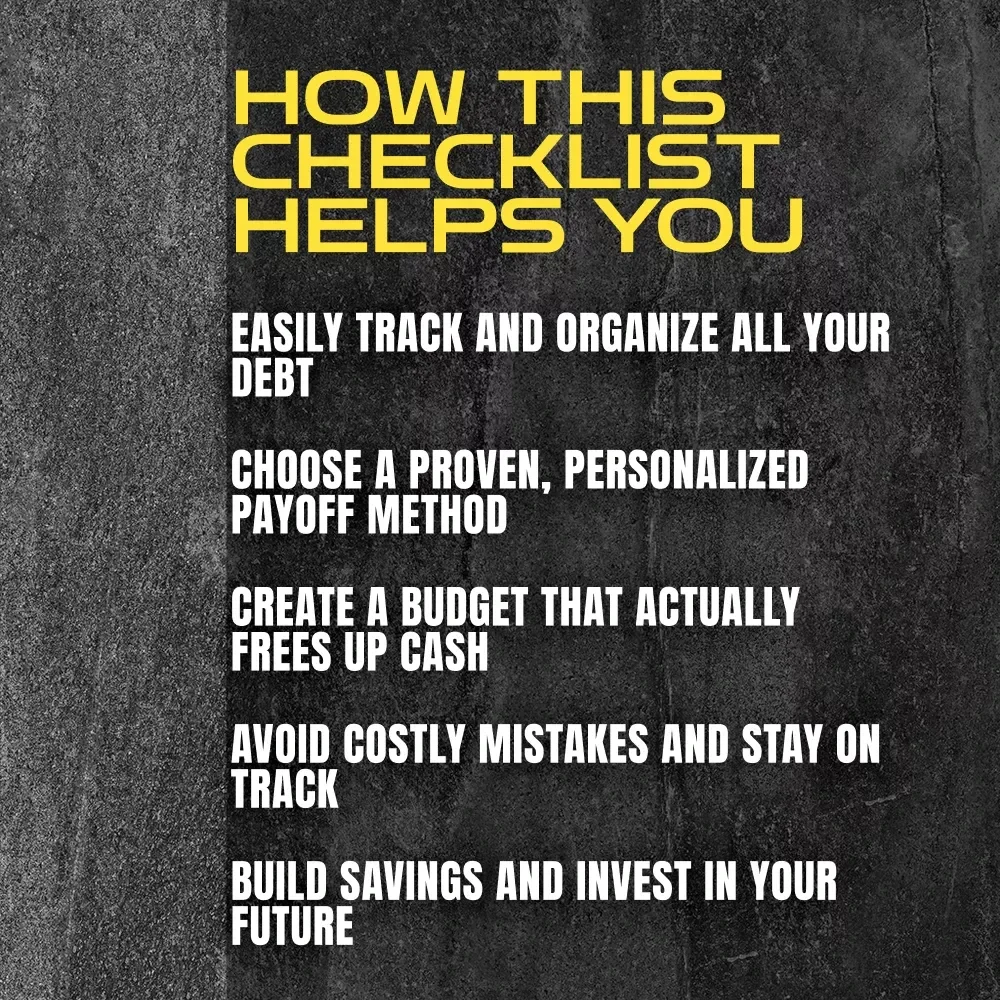 The Debt-Free Checklist: Your Roadmap to Financial Freedom! | Printable How to Pay Off Your Debt Guide | Budget Planner | Debt Payoff Digital Download