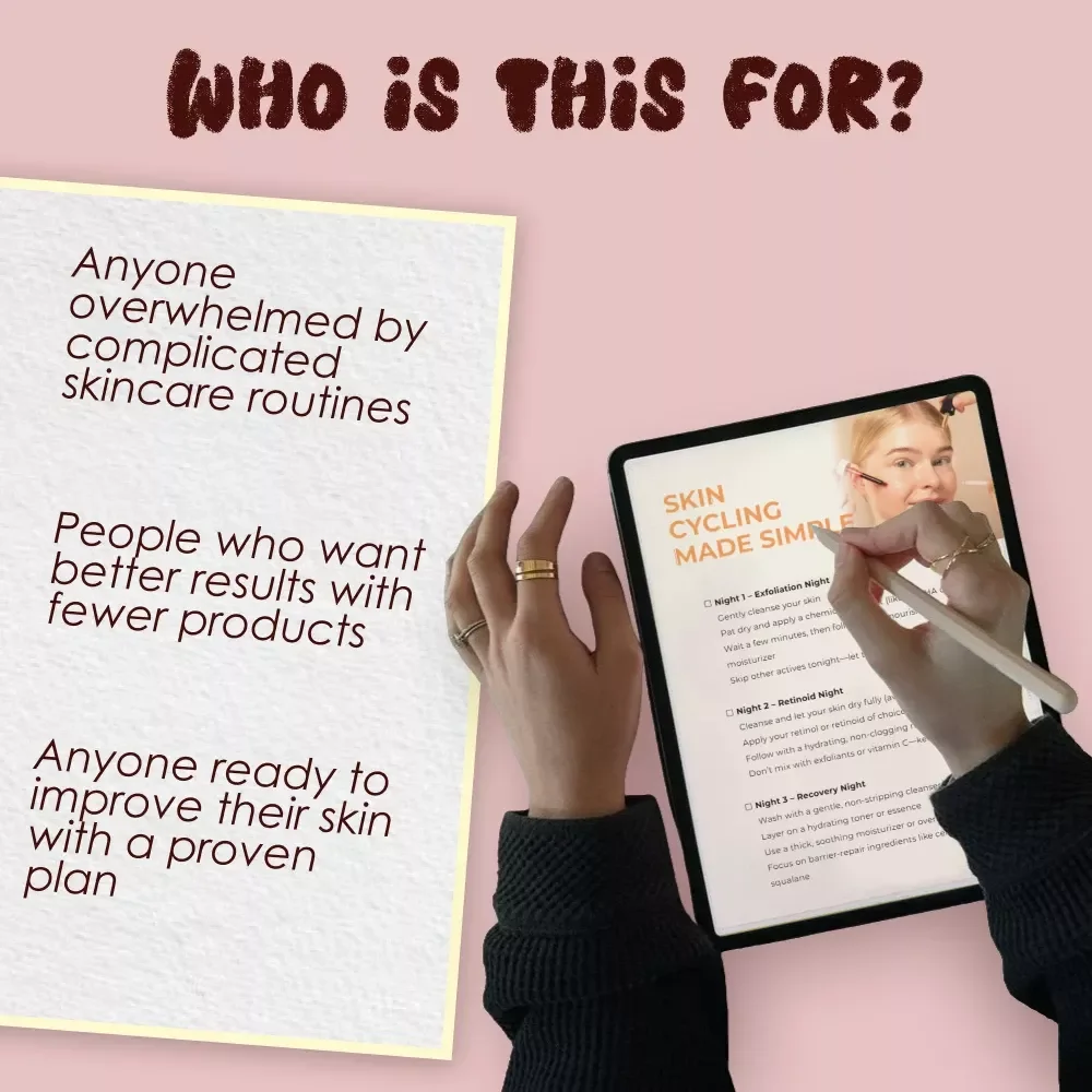 Skin Cycling Made Simple – Skincare Checklist for Beginners | Digital Download Skin Cycling Routine Tracker