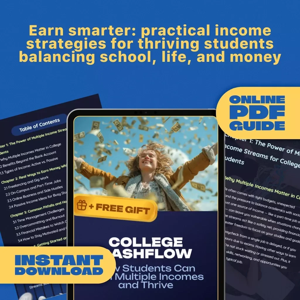 College Cashflow: How Students Can Earn Multiple Incomes and Thrive | Guide for College Students Earning Multiple Incomes | Passive Income, Side Hustles & Money Tips