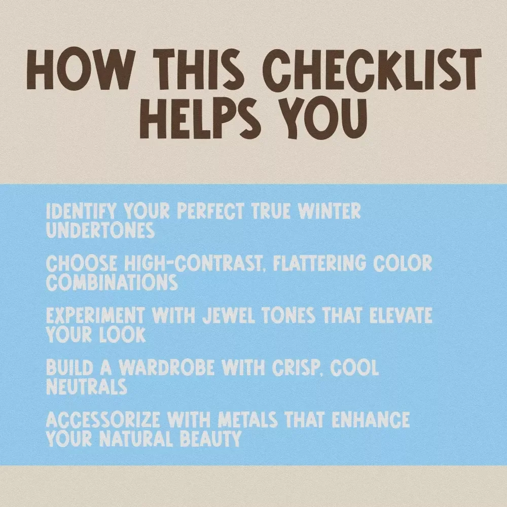 True Winter Color Checklist — Your Bold Beauty Blueprint: The Ultimate Guide to Mastering True Winter Style