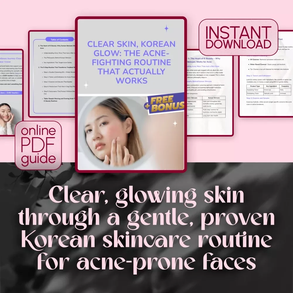 Clear Skin, Korean Glow: The Acne-Fighting Routine That Actually Works | Korean Skincare for Acne Guide, K-Beauty eBook for Clear Skin