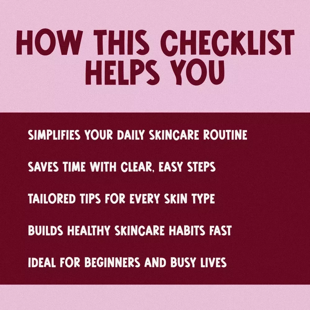 Simple Skincare Routine Checklist | Printable Skincare PDF | Minimalist Daily Skin Care Guide for All Skin Types | Digital Download