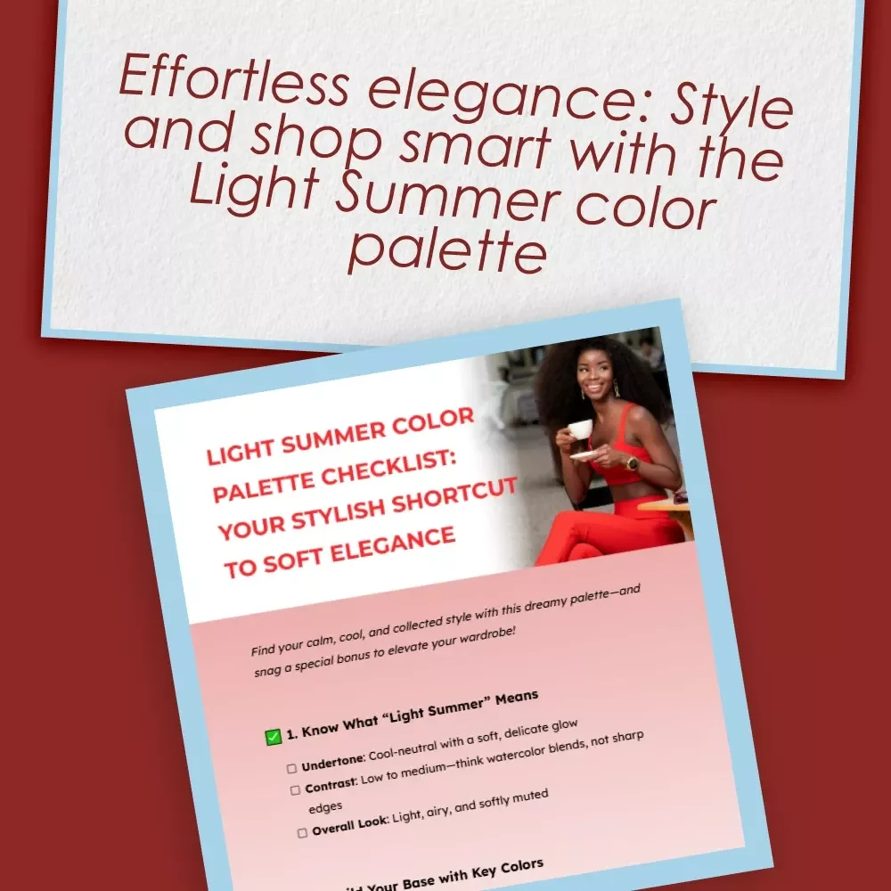 Light Summer Color Palette Checklist: Your Stylish Shortcut to Soft Elegance | Digital Download for Seasonal Color Analysis, Wardrobe Planning & Style Guide