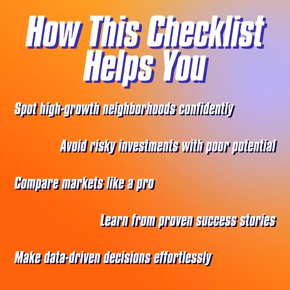 Your Ultimate Real Estate Investment Area Checklist – Best Areas to Invest in Real Estate | Digital Download
