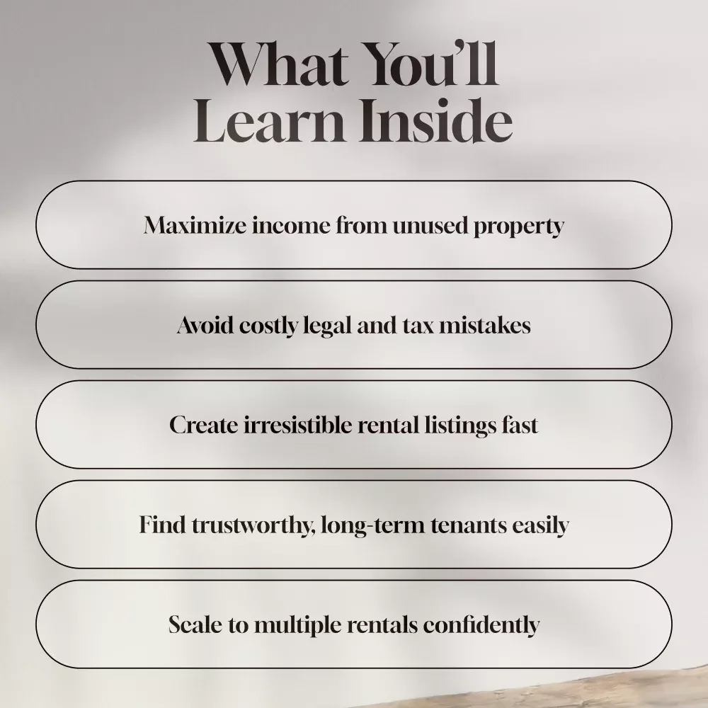 From Home to Income | How to Turn Home Into Rental Property eBook | Rental Property Guide PDF | Real Estate Checklist & Landlord Starter Tips