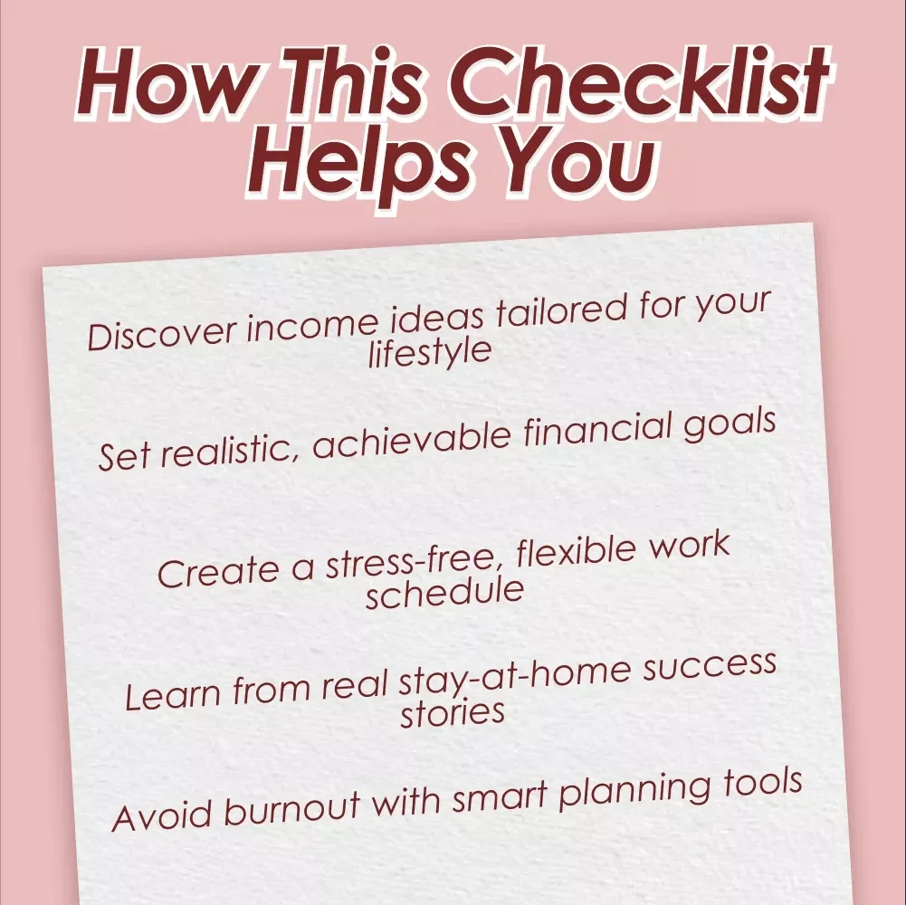 Your Stay-at-Home Parent Income Stream Starter Checklist – Digital Download for Income Streams for Stay-at-Home Parents