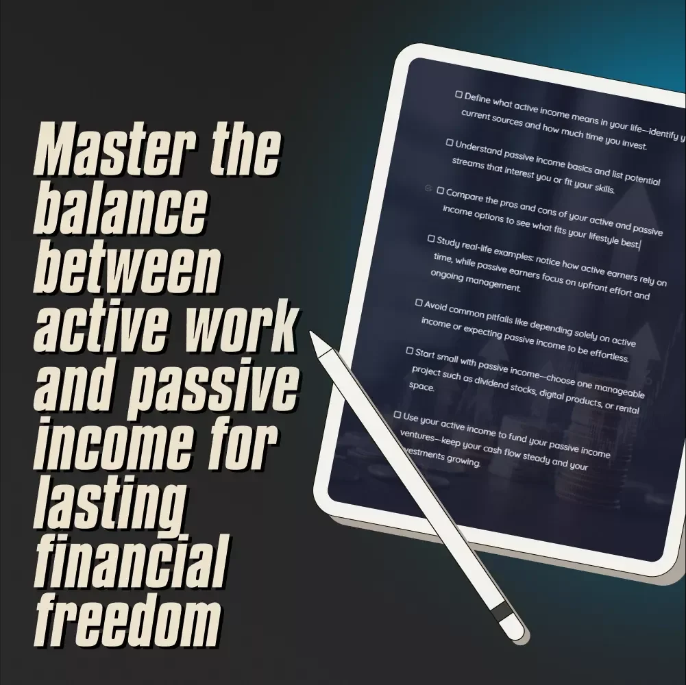Balancing Active and Passive Earnings Like a Pro Checklist | Passive Income vs Active Income Guide for Smart Money Makers