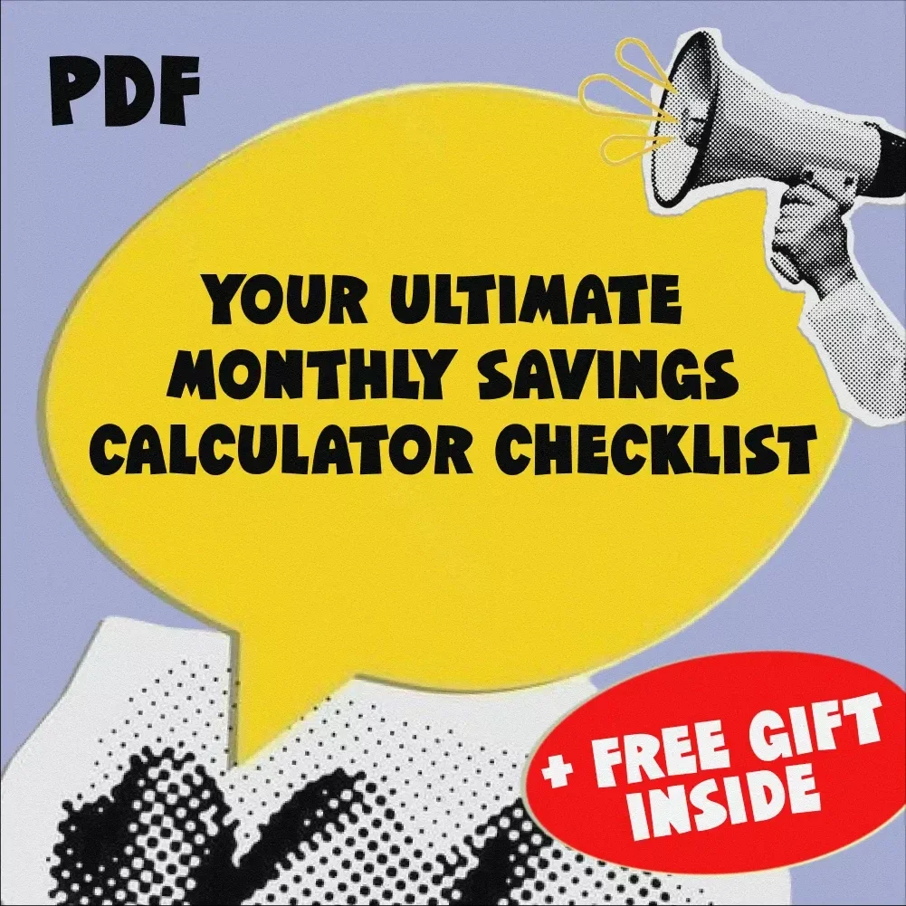 Your Ultimate Monthly Savings Calculator Checklist | How Much to Save Per Month Calculator | Budget & Savings Planning Guide Printable