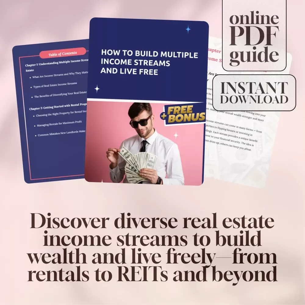 How to Build Multiple Income Streams and Live Free - Real Estate Wealth Guide - Digital Download eBook on Multiple Income Streams in Real Estate