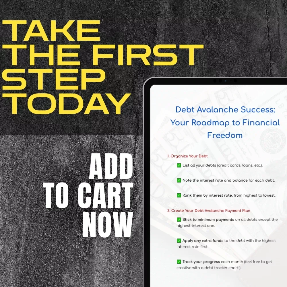 Debt Avalanche Success: Your Roadmap to Financial Freedom | Printable Debt Avalanche Method Checklist | Pay Off Debt Faster | Digital Download