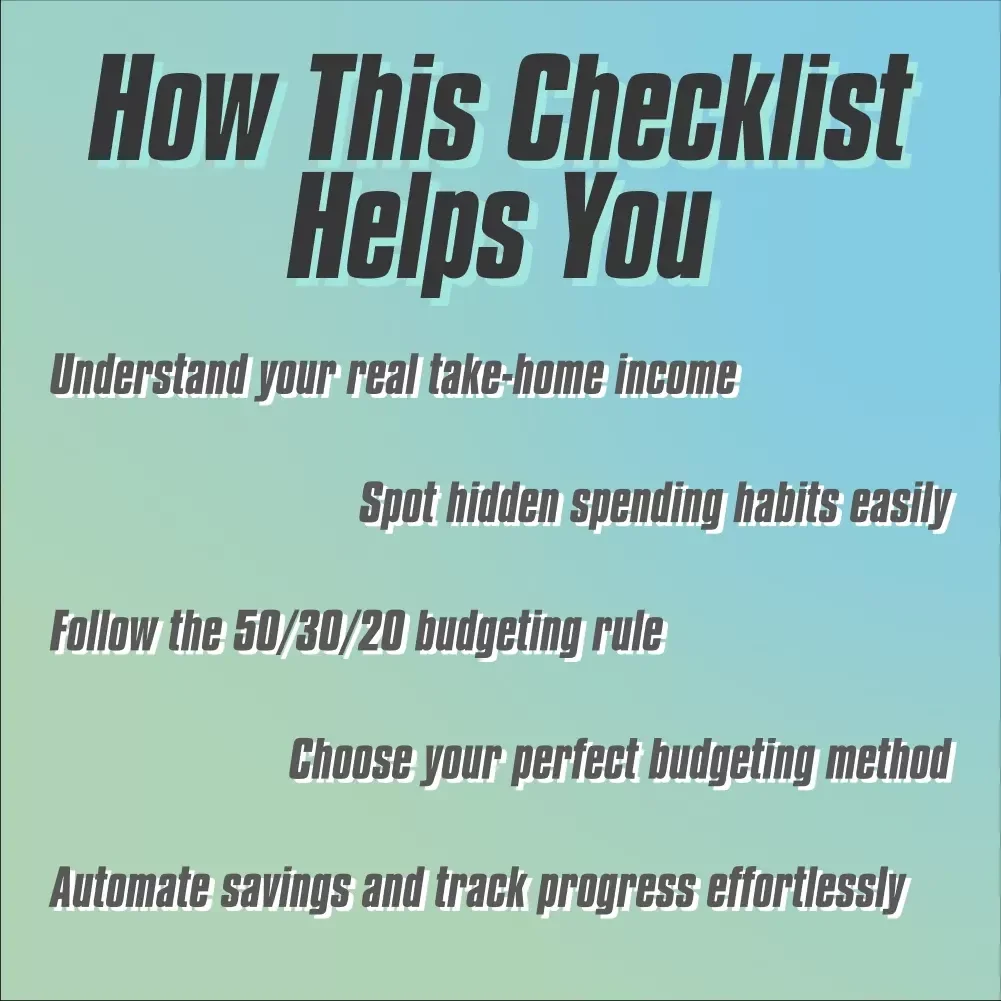 The How to Budget Salary Checklist | Budgeting Printable | Personal Finance Guide | How to Budget My Salary Tool
