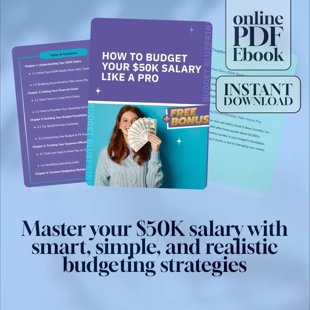 How to Budget Your $50K Salary Like a Pro | Personal Finance eBook | Digital Download Guide to Budgeting a 50K Salary