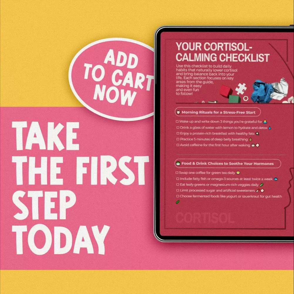 Your Cortisol-Calming Checklist | Stress Relief Guide | Cortisol Reduction Daily Habits | Digital Download
