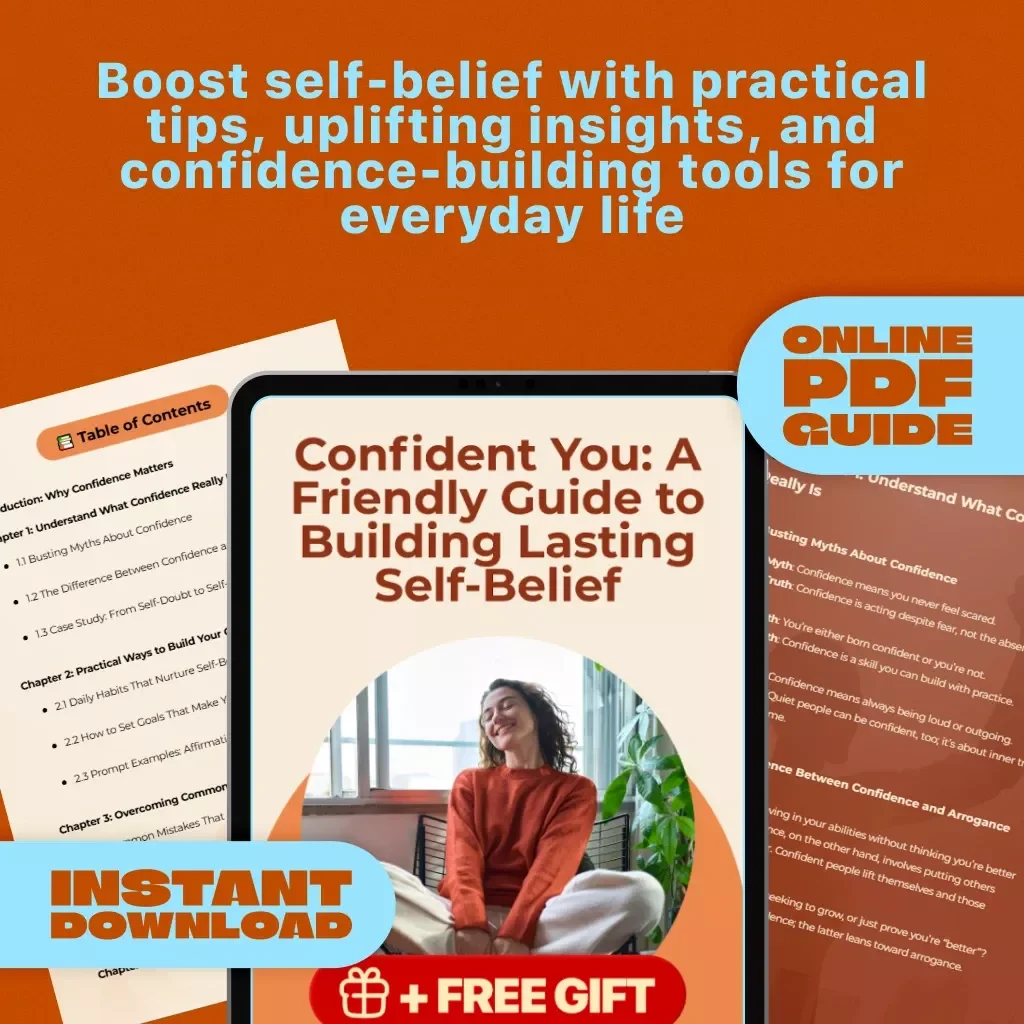 Confident You: A Friendly Guide to Building Lasting Self-Belief | Digital Download Guide on How to Help Build Confidence, eBook for Personal Growth